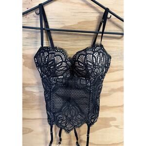 Women's Victoria's Secret Lingerie Halter Garter Black 34C Bustier